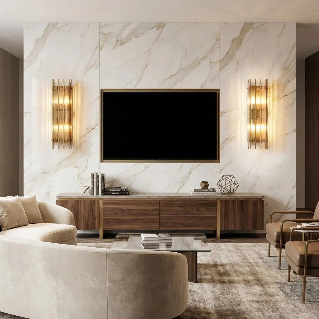 Rectangular Glass Panel Wall Sconce