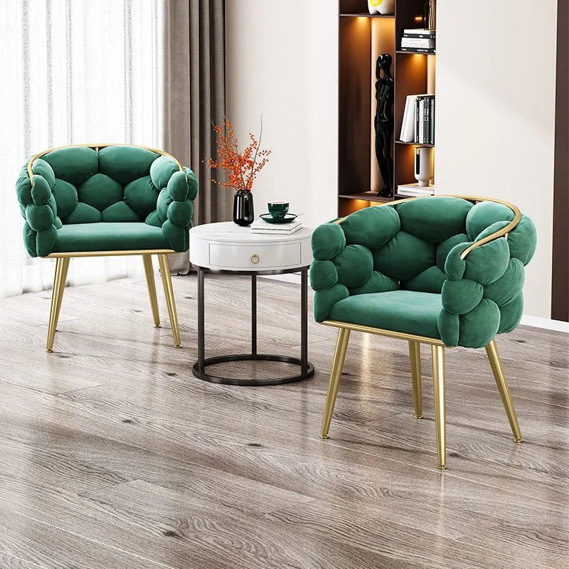 Cielé Velvet Accent Lounge Chair – Modern Gold-Legged Armchair by The House of Bonney