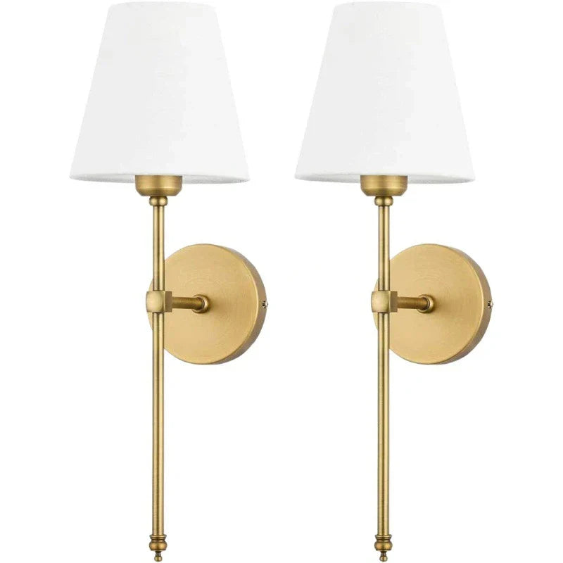 Modern American LED Wall Lamp for Bathroom Mirror Light, Bedroom, Corridor, and More - Stylish Wall Sconce with Cloth Lampshade
