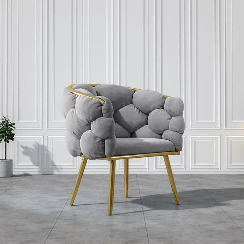 Cielé Velvet Accent Lounge Chair – Modern Gold-Legged Armchair by The House of Bonney