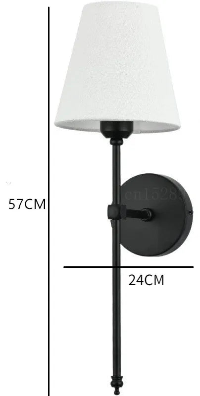 Modern American LED Wall Lamp for Bathroom Mirror Light, Bedroom, Corridor, and More - Stylish Wall Sconce with Cloth Lampshade
