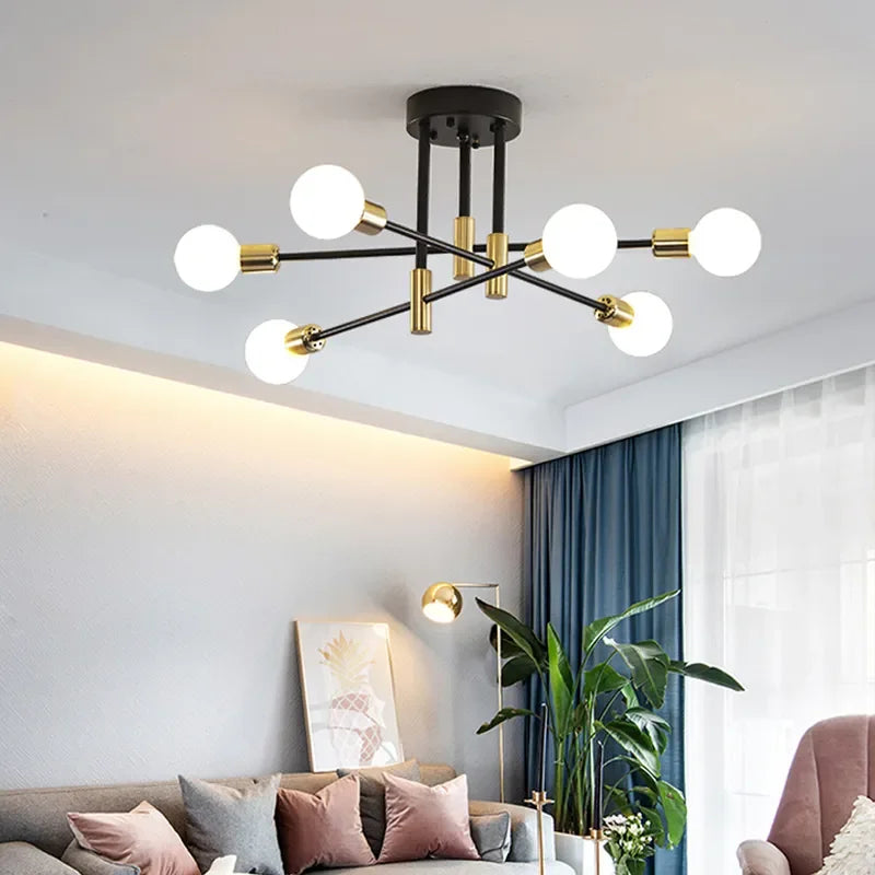 DecorBites™ LED Ceiling Chandelier: Modern Light Fixture for Living Room, Bedroom, Hall - Indoor Home Decor