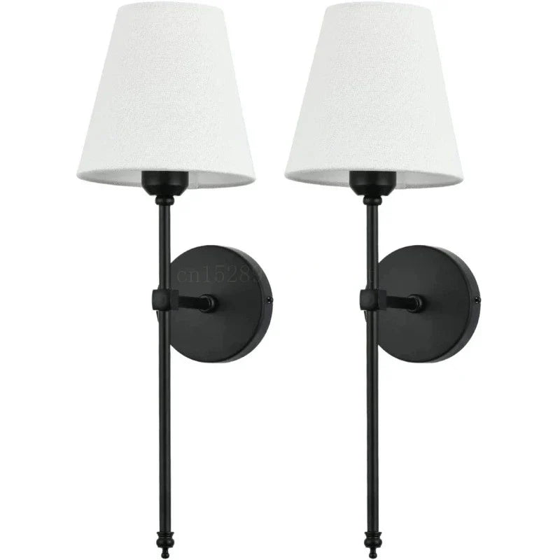 Modern American LED Wall Lamp for Bathroom Mirror Light, Bedroom, Corridor, and More - Stylish Wall Sconce with Cloth Lampshade