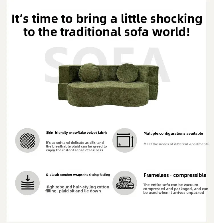 Living Room Sofas Vacuum Compression Sofa Pure Sponge Single Multifunctional Foldable Special Shaped Sofa Bed Furniture