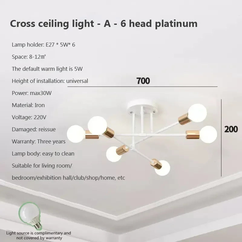DecorBites™ LED Ceiling Chandelier: Modern Light Fixture for Living Room, Bedroom, Hall - Indoor Home Decor