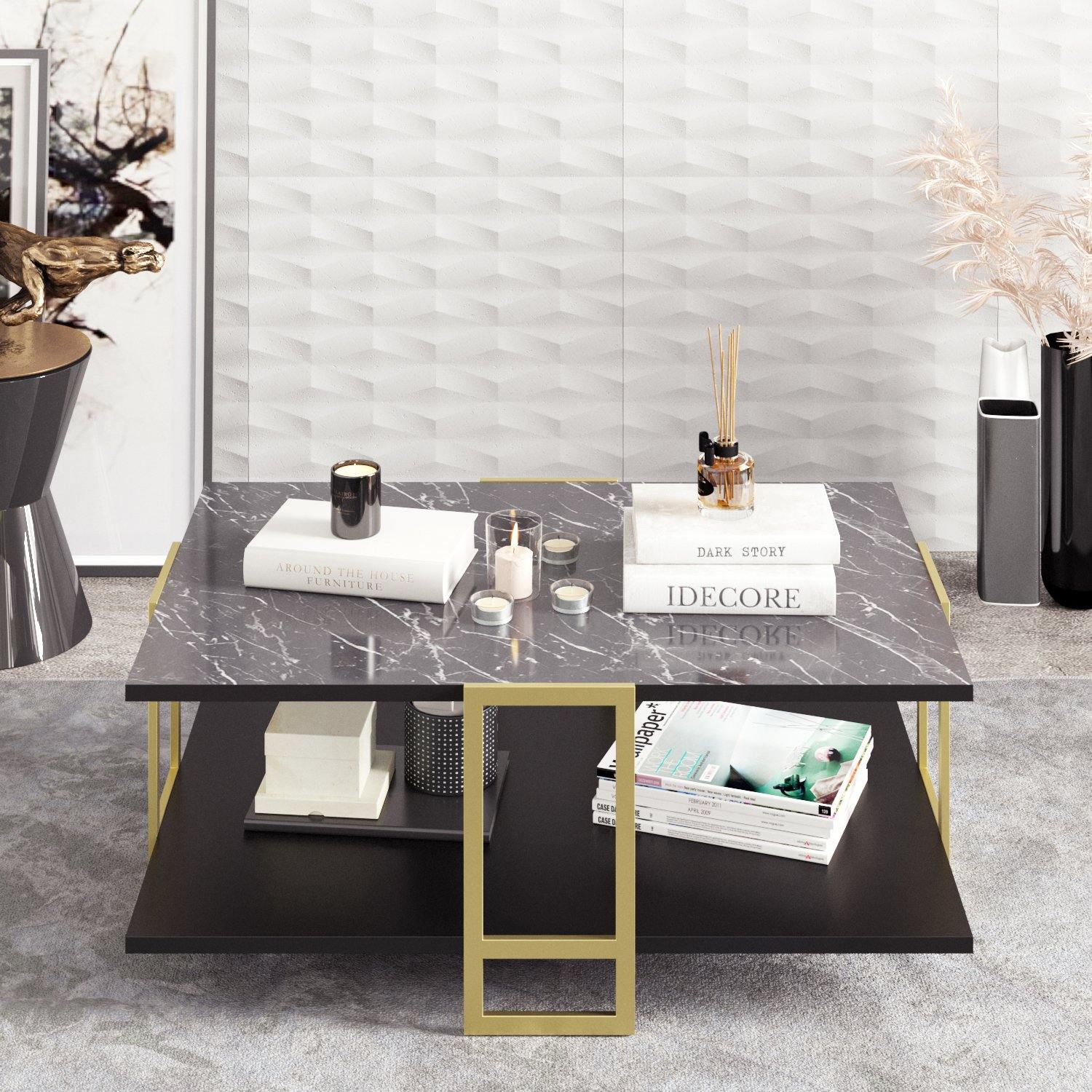 Polka Metal Wood Coffee Table