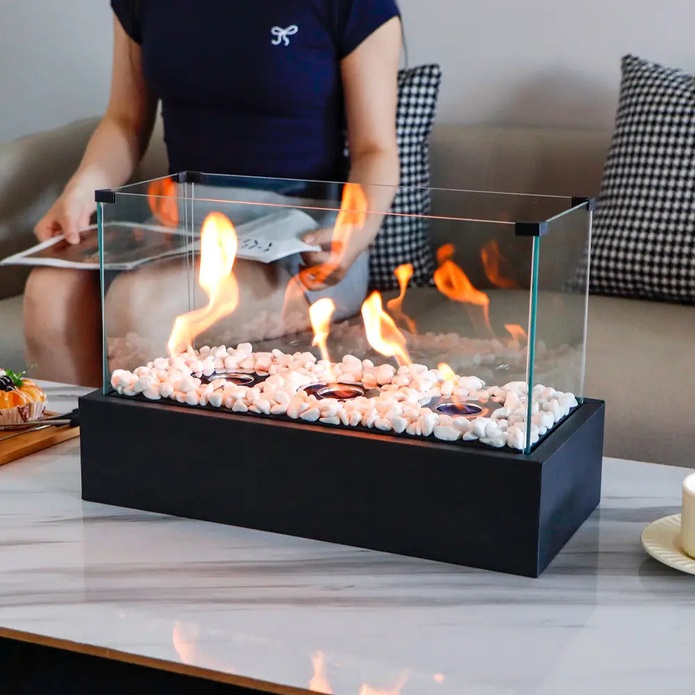 18''L Rectangular Large Tabletop Fire Pit
