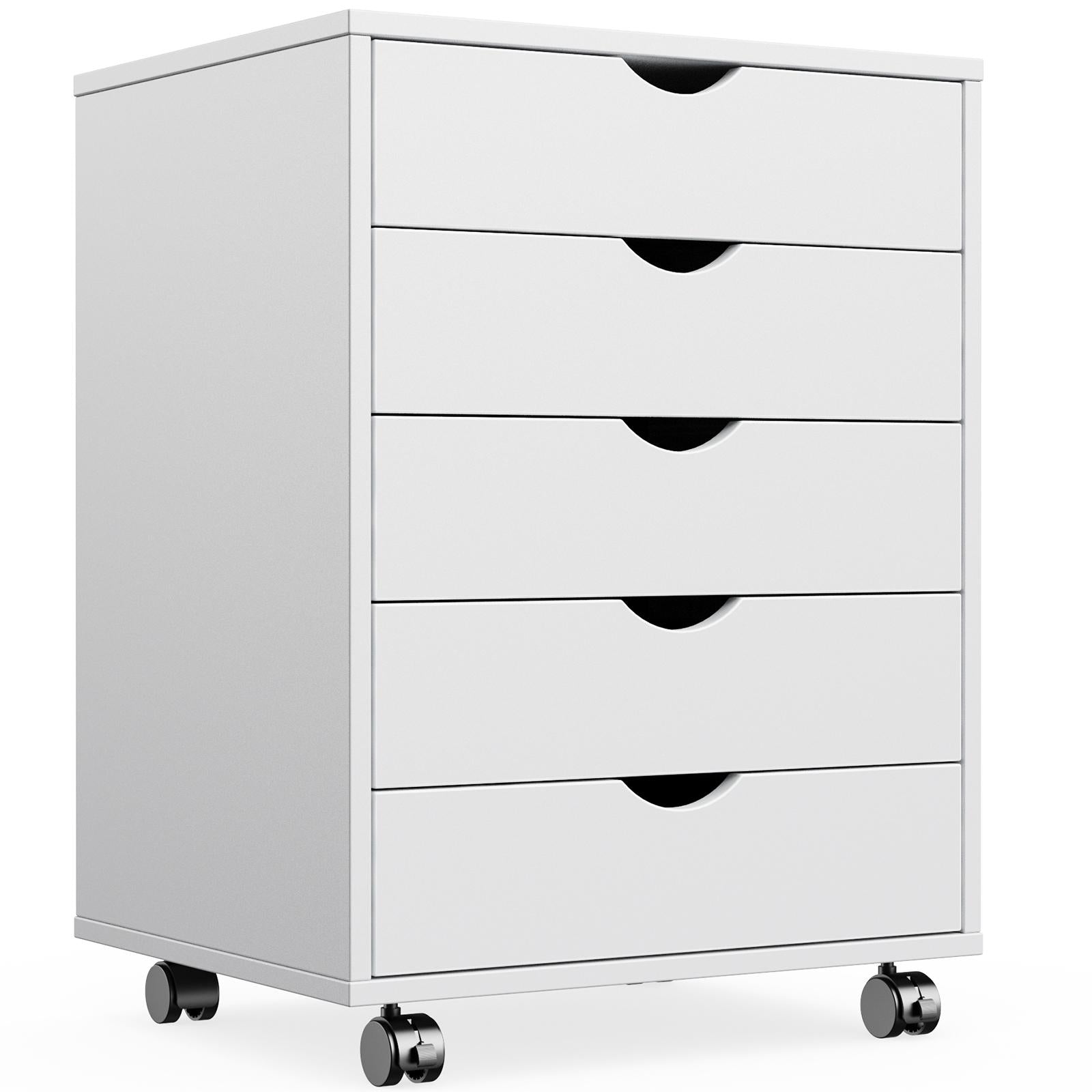 Panana 5/7 Drawer Chest, Wooden Tall Dresser Storage Dresser Cabinet With Wheels