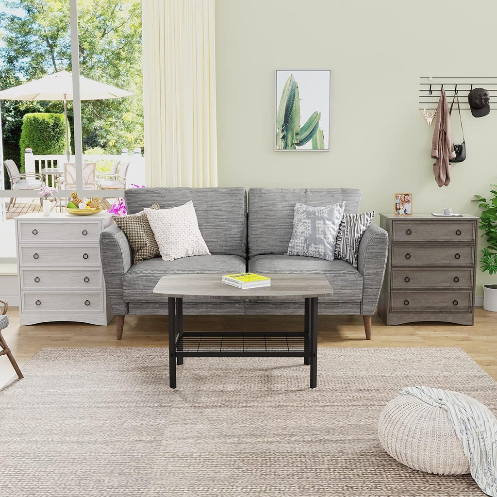 Gray 4 Drawer Dresser With ModernArchitectural Storage