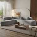 Sofa Sectional Modern Curved Design Soft Fabric Upholstery Roomy 122 Inch Length