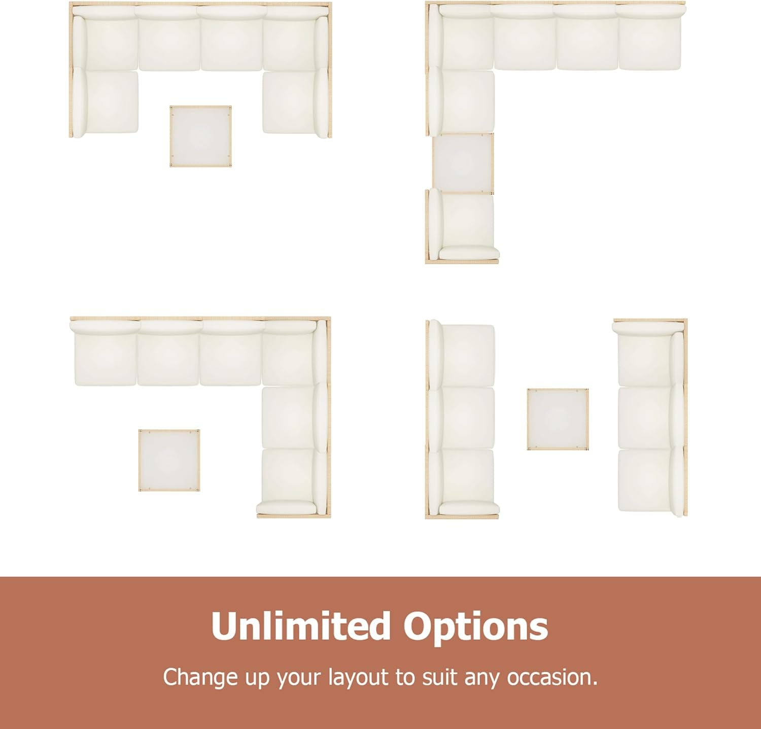 7 Piece Outdoor Wicker Sectional Set With Tempered Glass