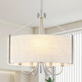 5 Light Drum Chandelier 18 Inch Brushed Nickel Fixture