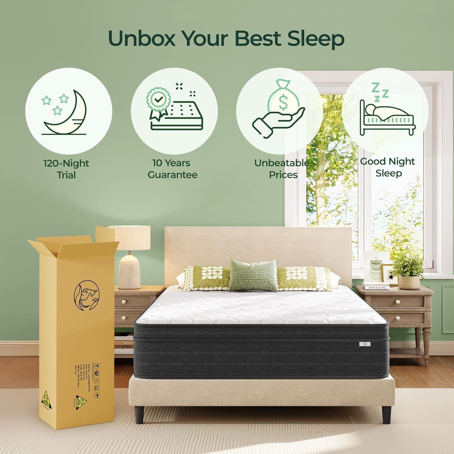 Queen Size 12 Inch Ultra Cooling Hybrid Sleep Technology Mattress