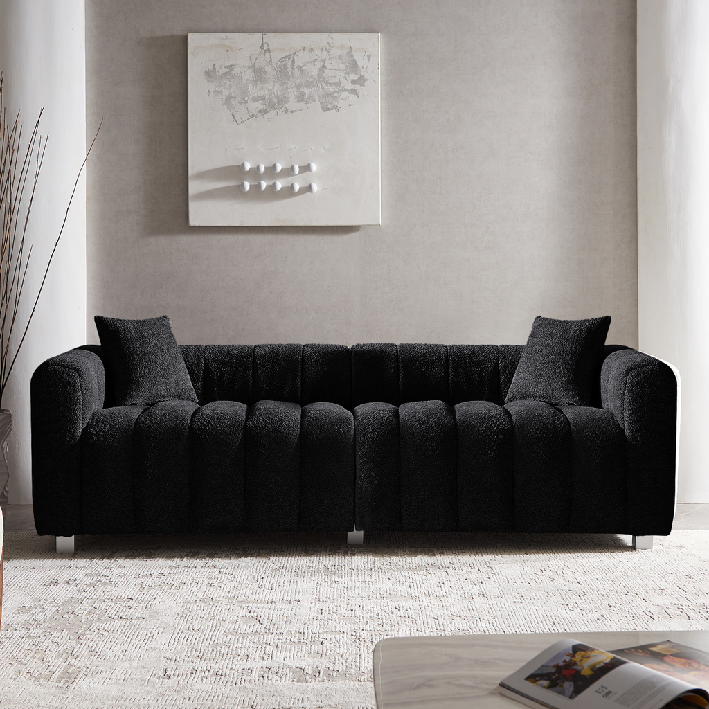 Sofa Bubble Velvet Modern 83 Inch with 2 Pillows