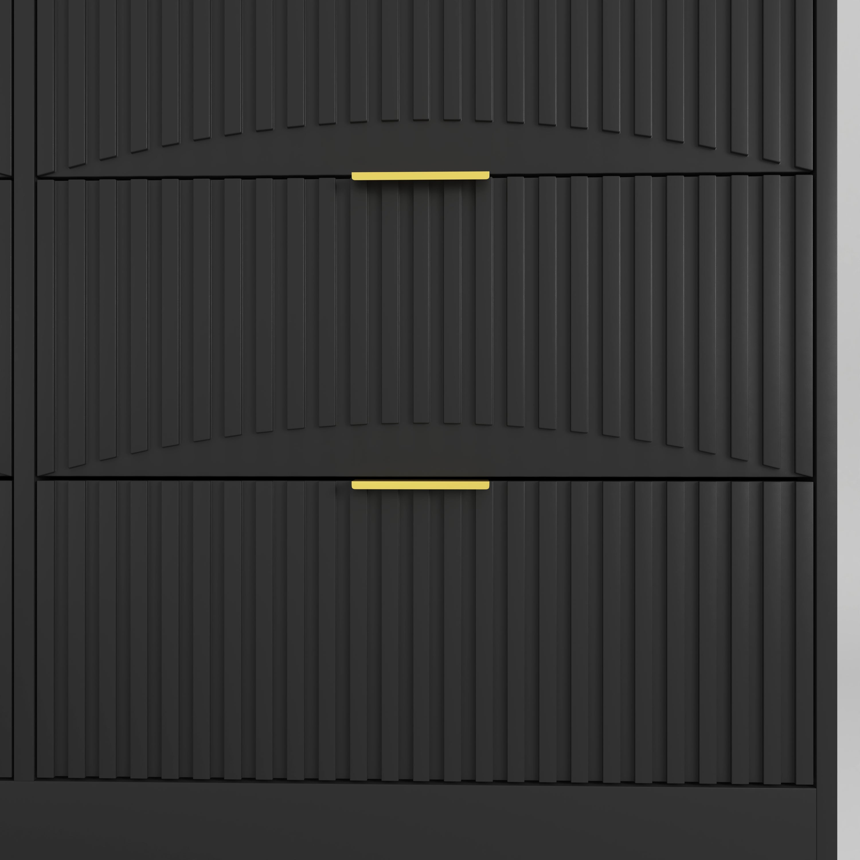 Dresser Modern 6-Drawer Black Particle Board 47.2x15.74x30.3 In