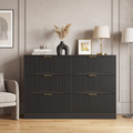 Dresser Modern 6-Drawer Black Particle Board 47.2x15.74x30.3 In
