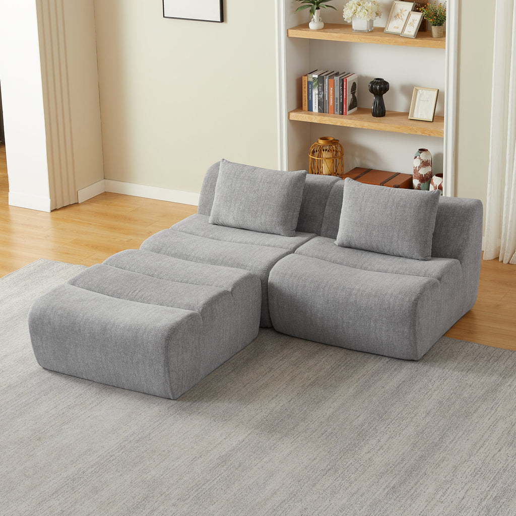 Sofa Oversized 3 Seater Chenille Space Saving No Assembly