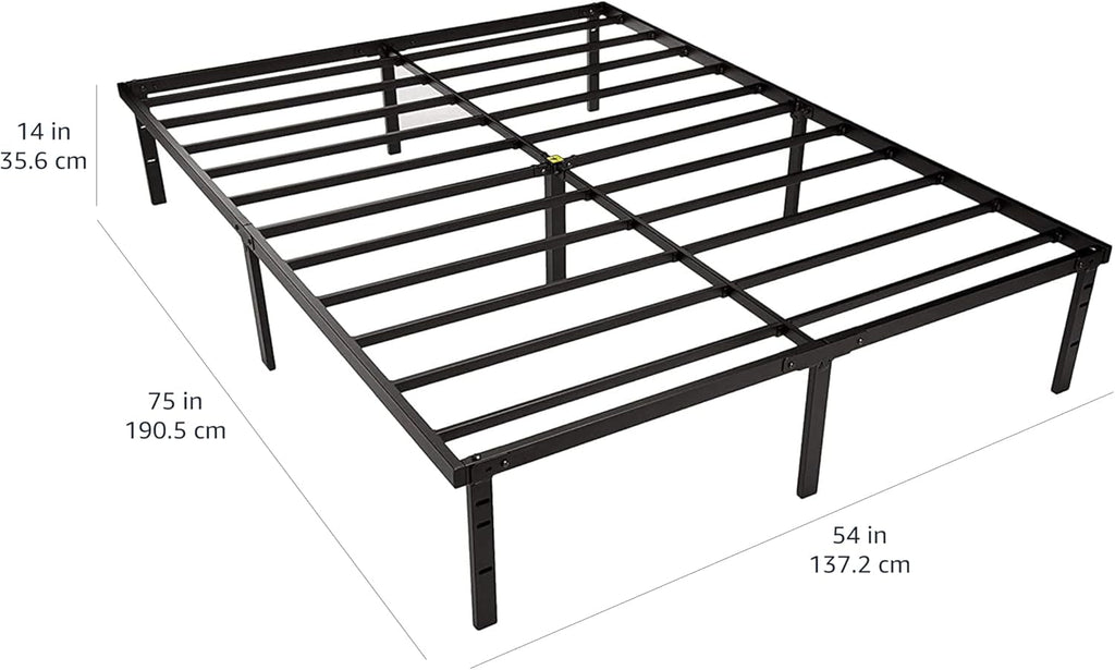 Full Platform Bed Frame With Storage Noiseless Heavy Duty