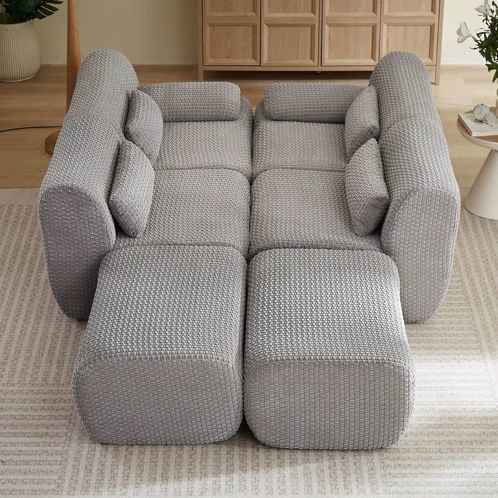Sectional Sofa U Shaped Convertible with Ottoman