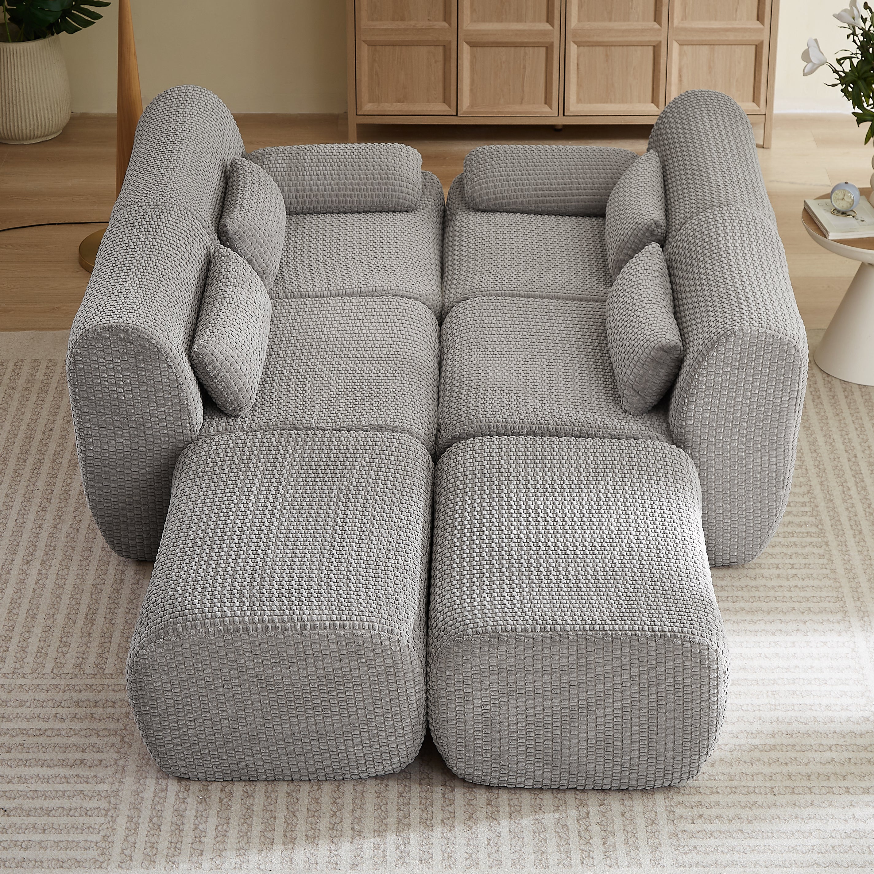 Sectional Sofa U Shaped Convertible with Ottoman