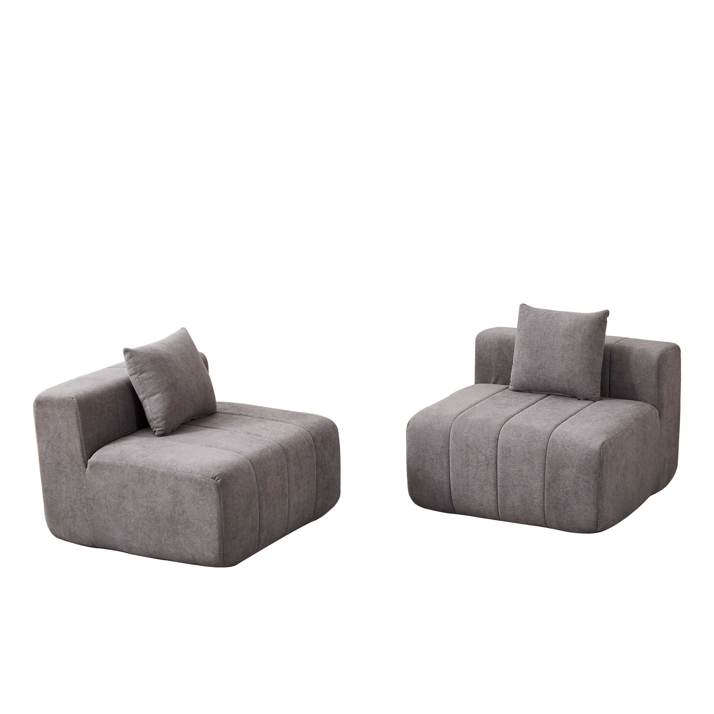 Sectional Sofa Modular Chenille with Symmetrical Design and Two Pillows