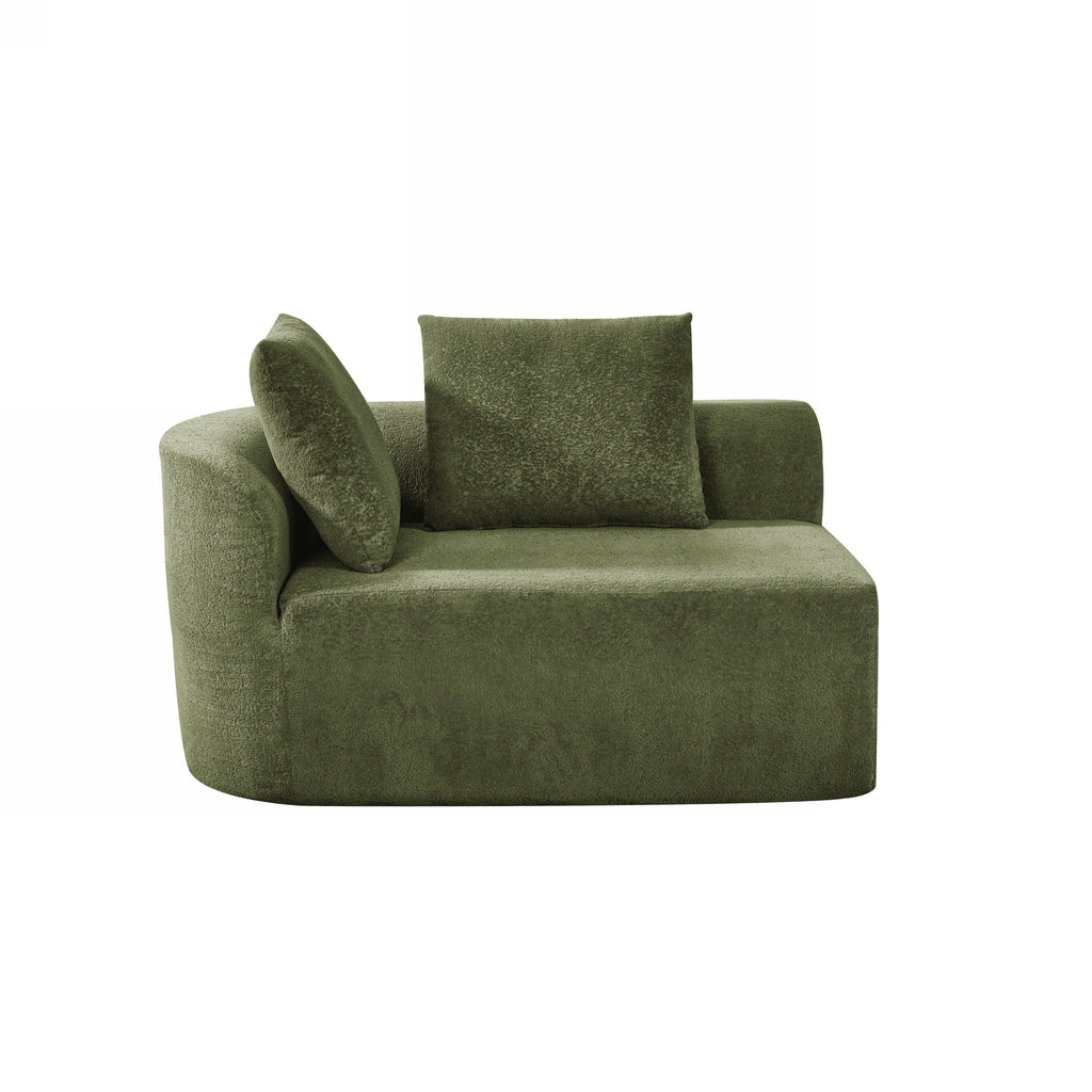 116' Modern Curved Sectional Sofa with High-Density Fully Compressed Sponge and Chaise Lounge, Pearl Upholstery, 2-Piece Set, Fully Assembled Right Hand Facing, Perfect for Living Room, Lounge