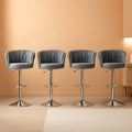 Modern Velvet Swivel Bar Stools Set of Four