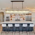 Chandelier Crystal Glass 10-Light Black Modern Rectangular Pendant Dining