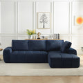 Sectional Sofa l Shape Faux Fur Oversized Sleeper