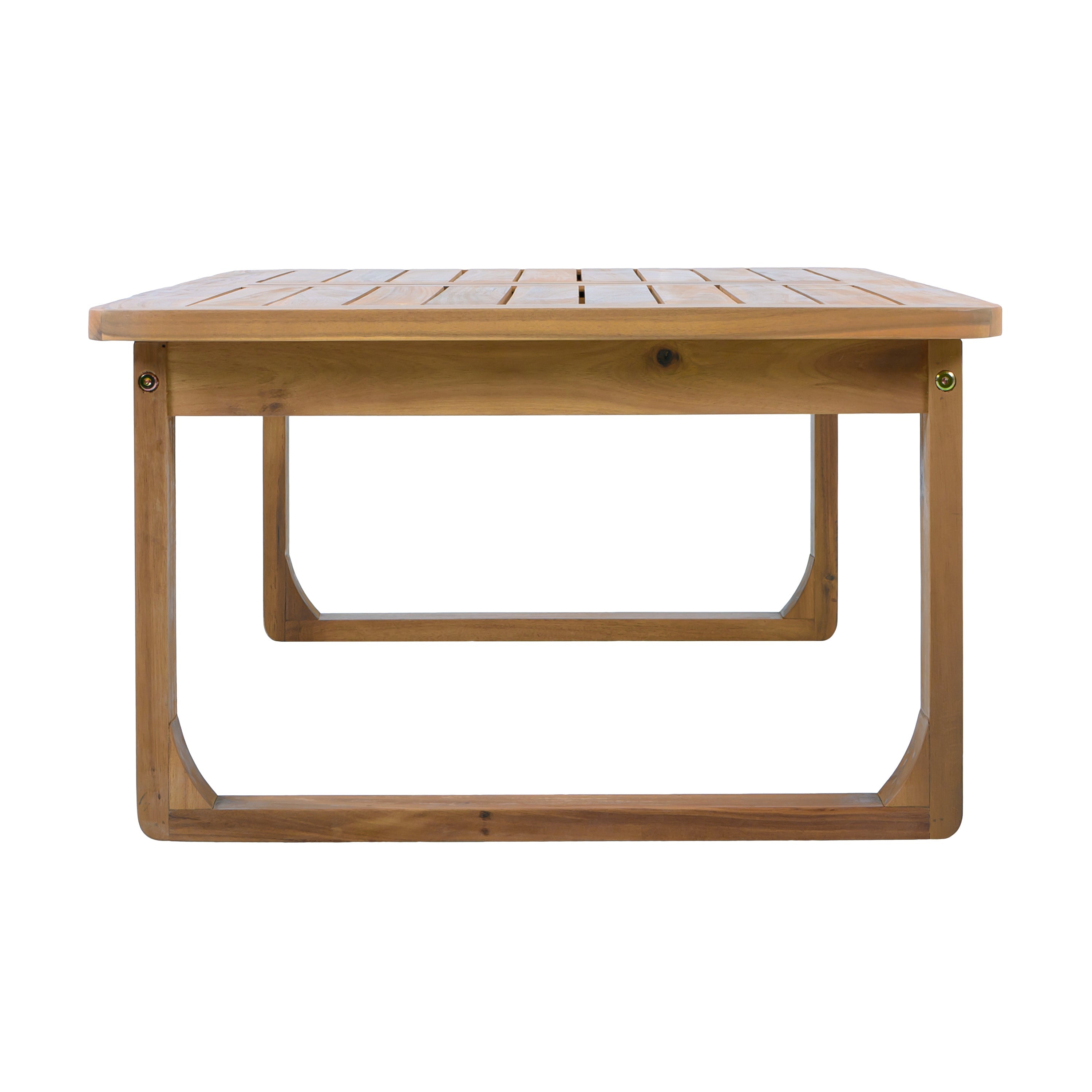 Outdoor Patio Set Modern Minimalist 3 Seater Daybed and Teak Finish Coffee Table