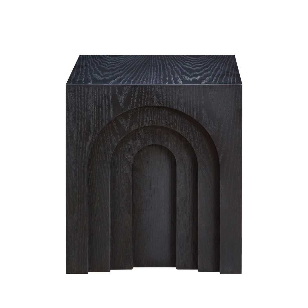 15.74 in Square Side Table, Coffee Table Accent, Living Room Bedroom, Black