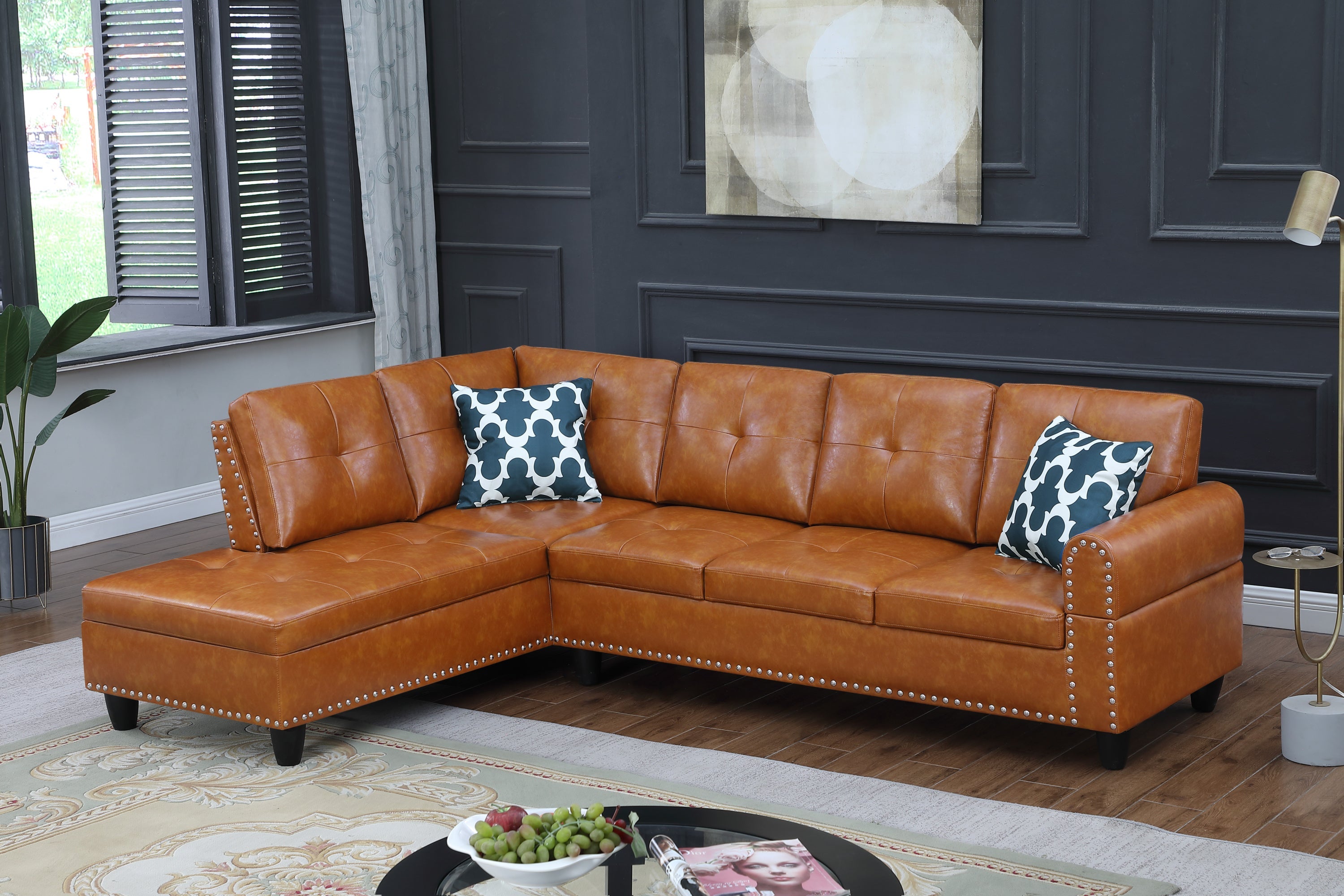 Sectional Sofa Irine Faux Leather 2-piece