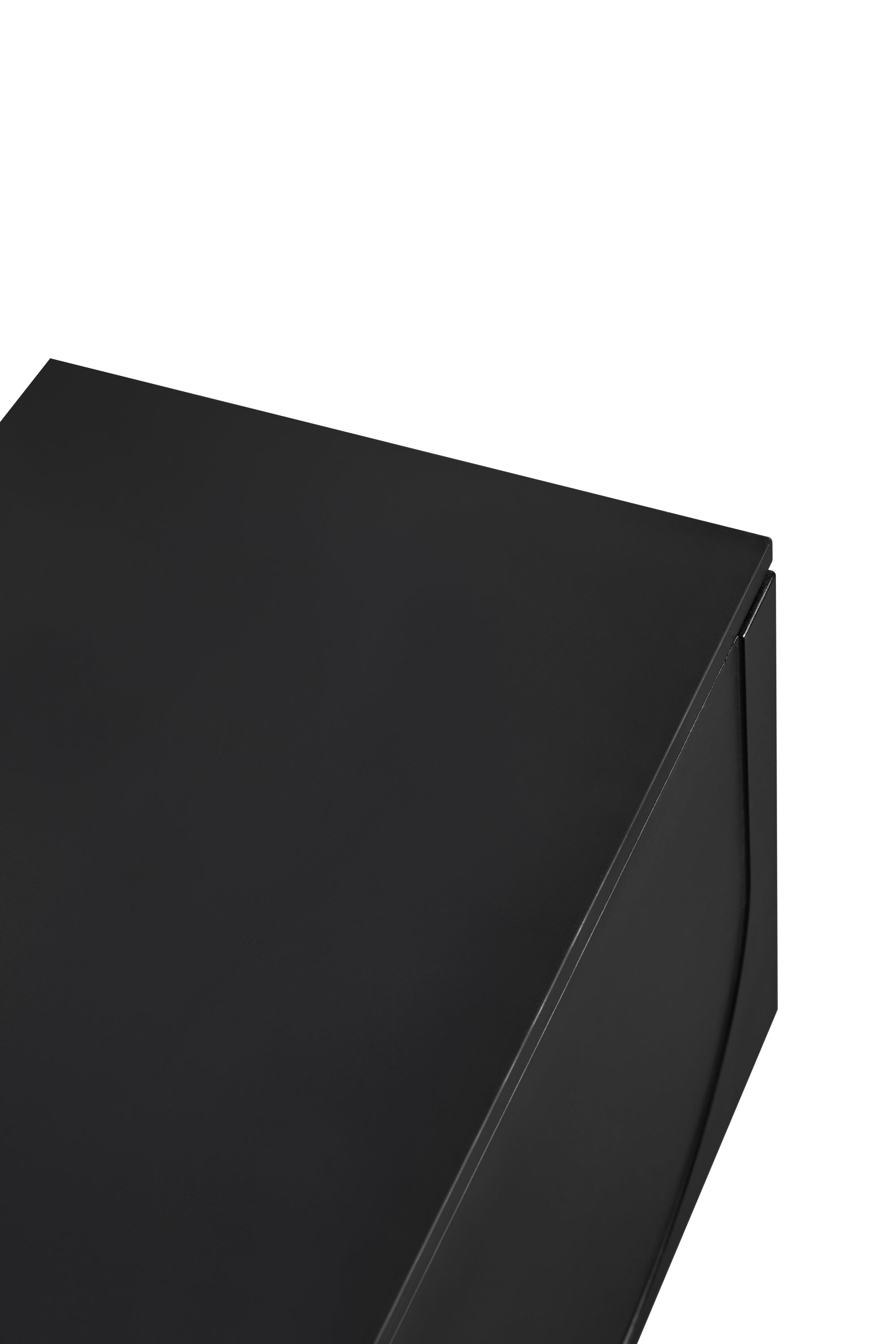 TV Stand Minimalist Black Particle Board Arch Doors Wood Legs Fits 78 In TV