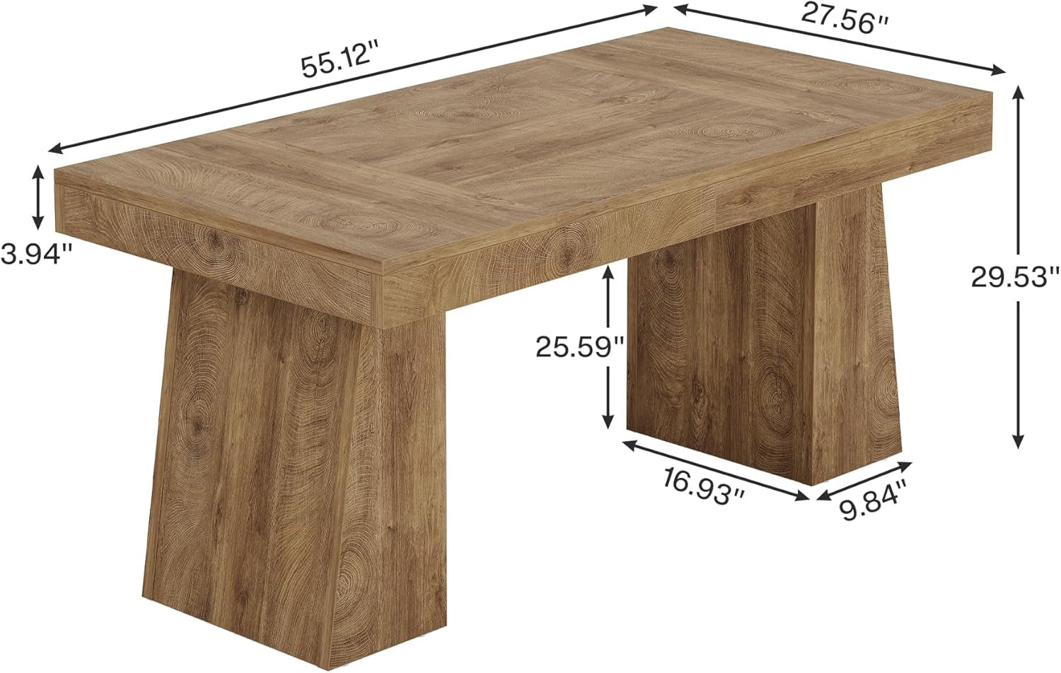 55 Inch Yellow Dining Table For Kitchen And Dining