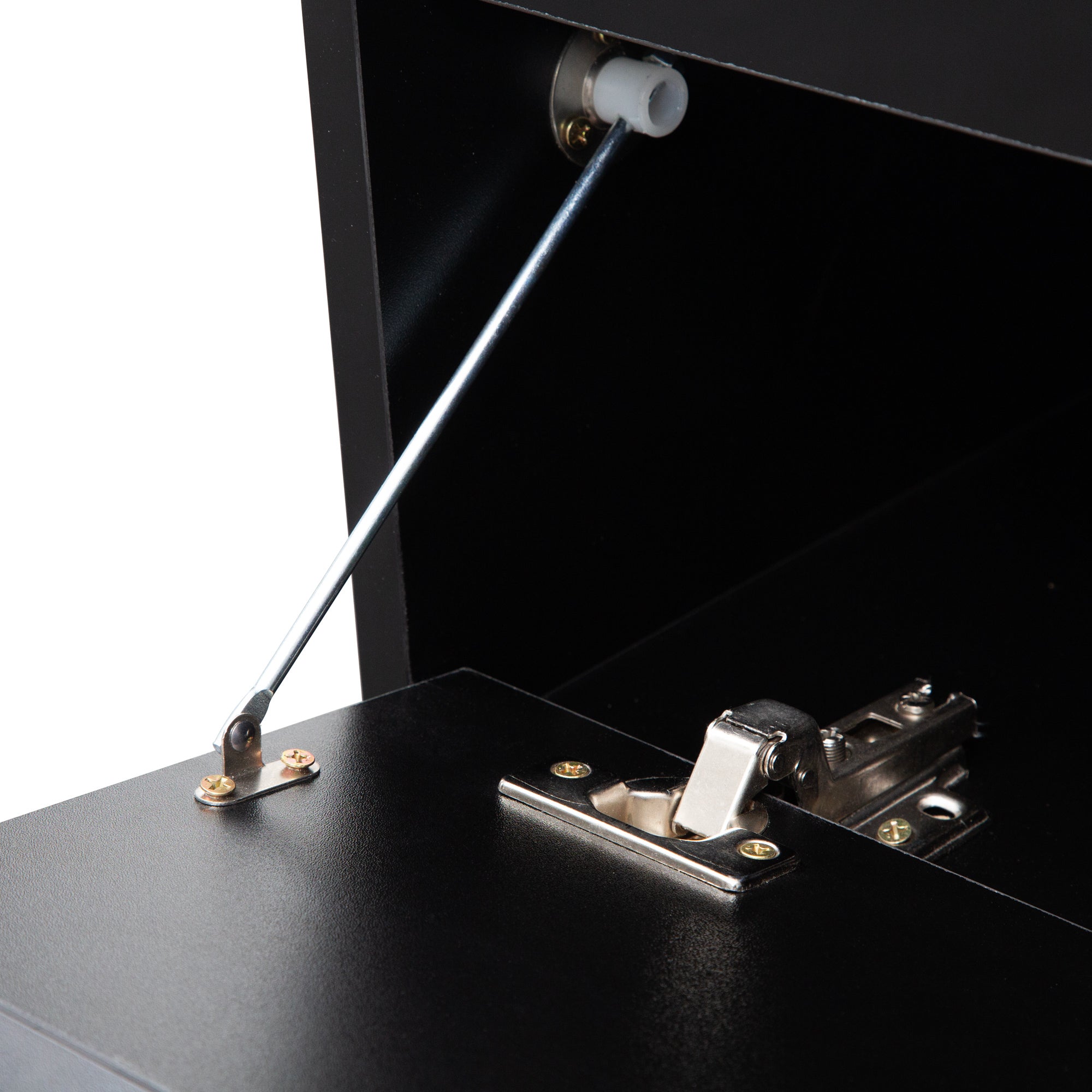 TV Stand Wall-Mounted Floating LED Black MDF 3 AC 2 USB Fits 65 In TV