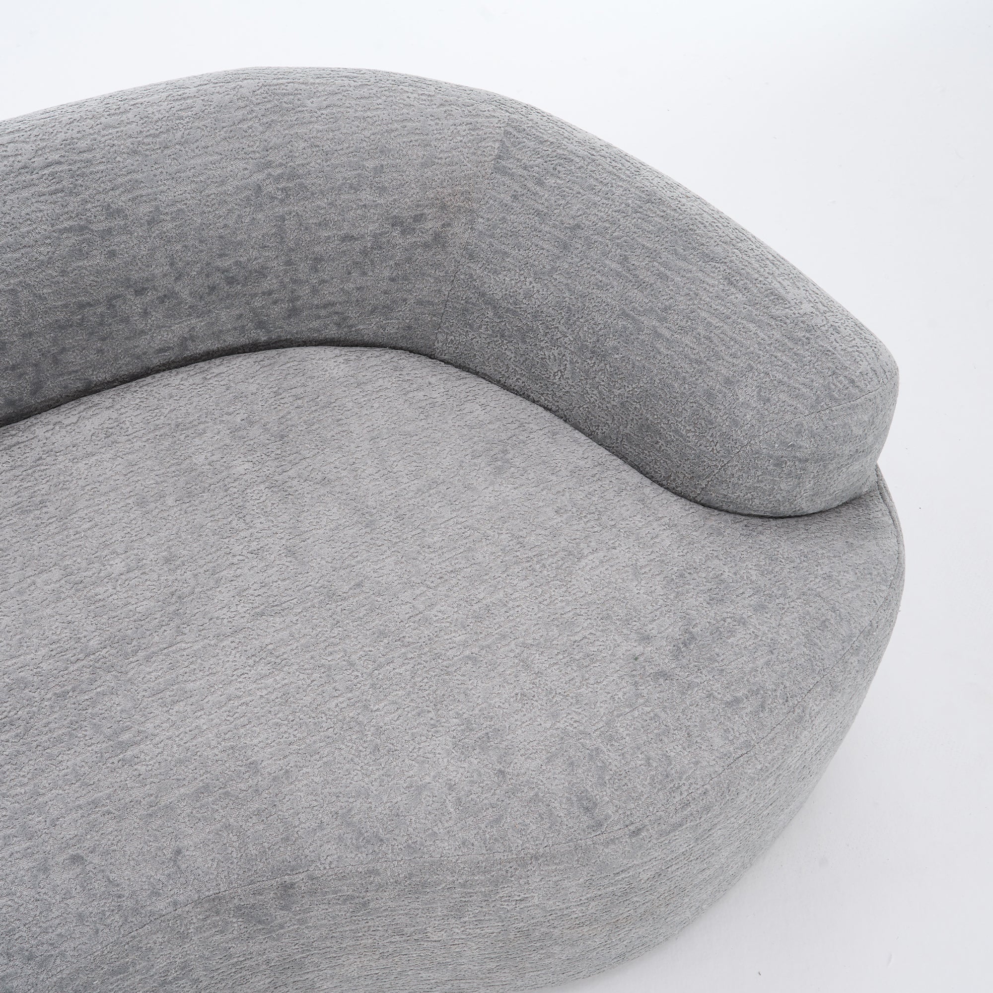 LY-025 Grey Curved Modular Sectional Sofa with 30D High-Density Chenille Upholstery, 110'' Long