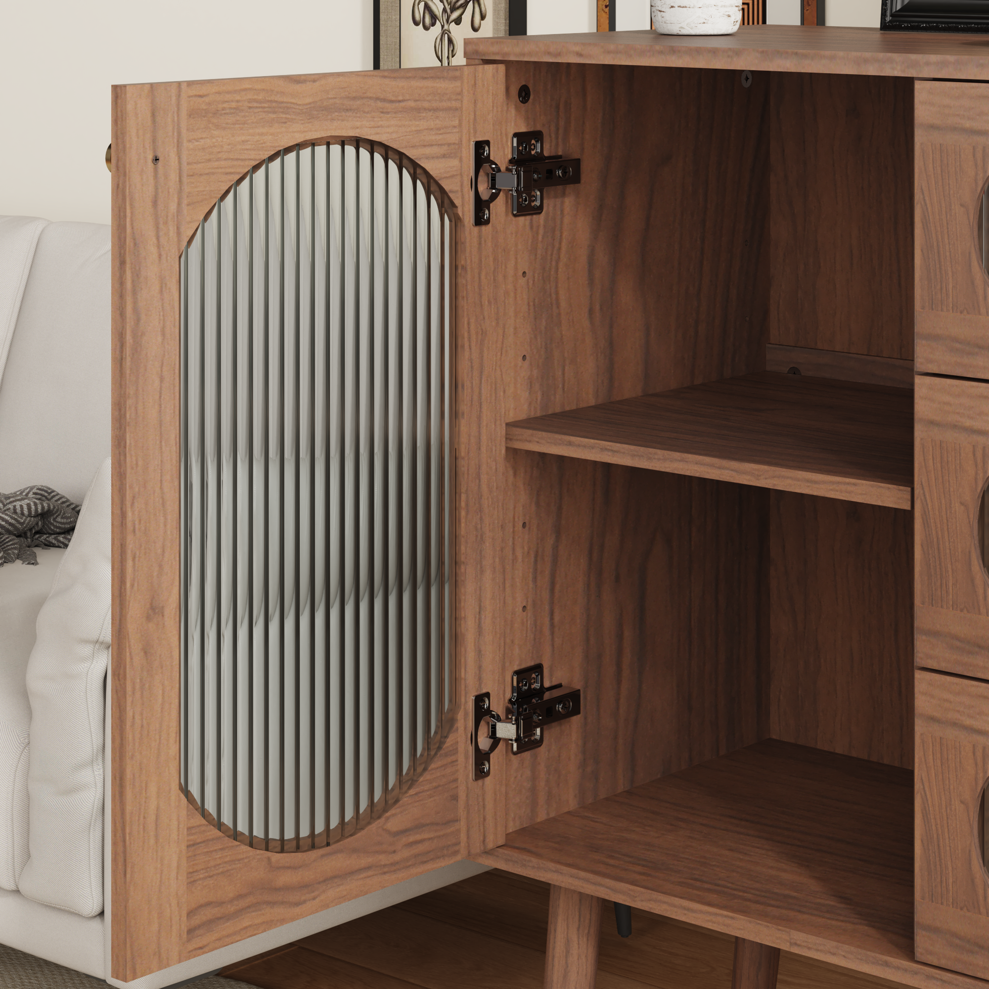 Chest of Drawers 3-Drawer Natural Particle Board 4 Legs 39.37x31.69 In