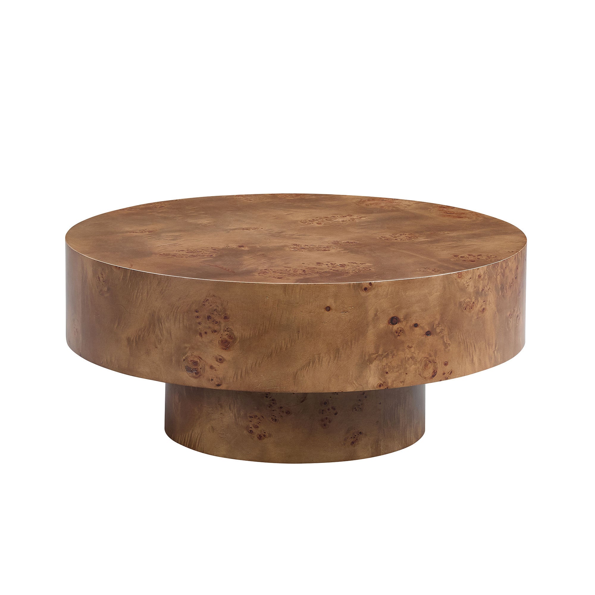 31.49'' Burl Wood Veneer Round Coffee Table