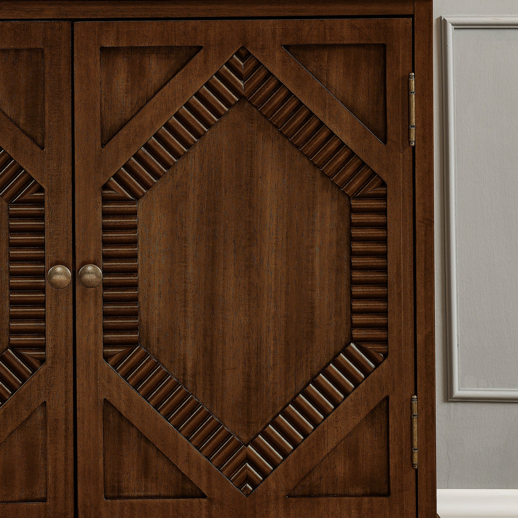 33.6' Retro Wooden Sideboard Buffet Cabinet with Storage