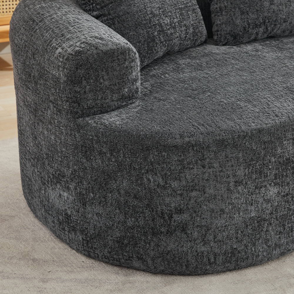 Loveseat Curved Chenille Deep Seat with 3 Pillows