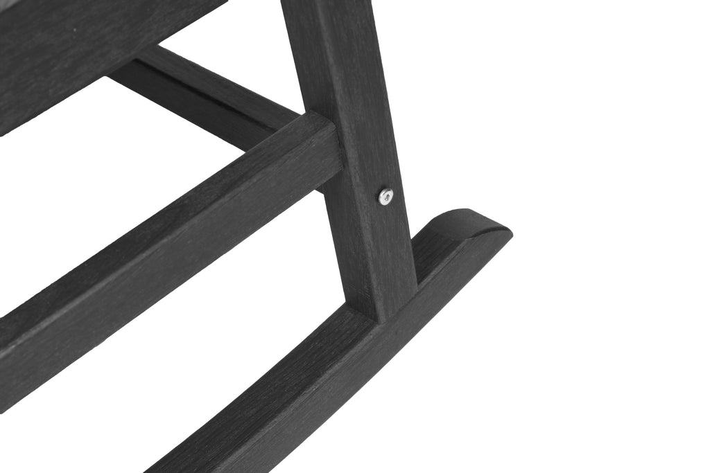 Outdoor Rocking Chair Set Plastic Gray 3 Piece with Side Table 380 LB