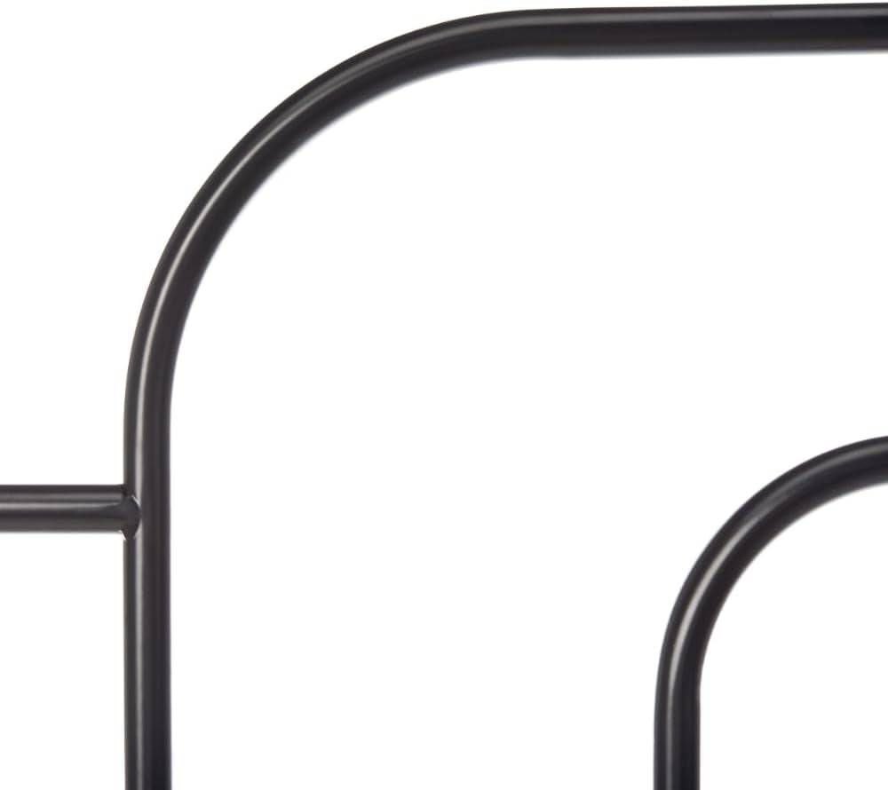 Retro Black Metal Headboard with Curved Design for Full Bed