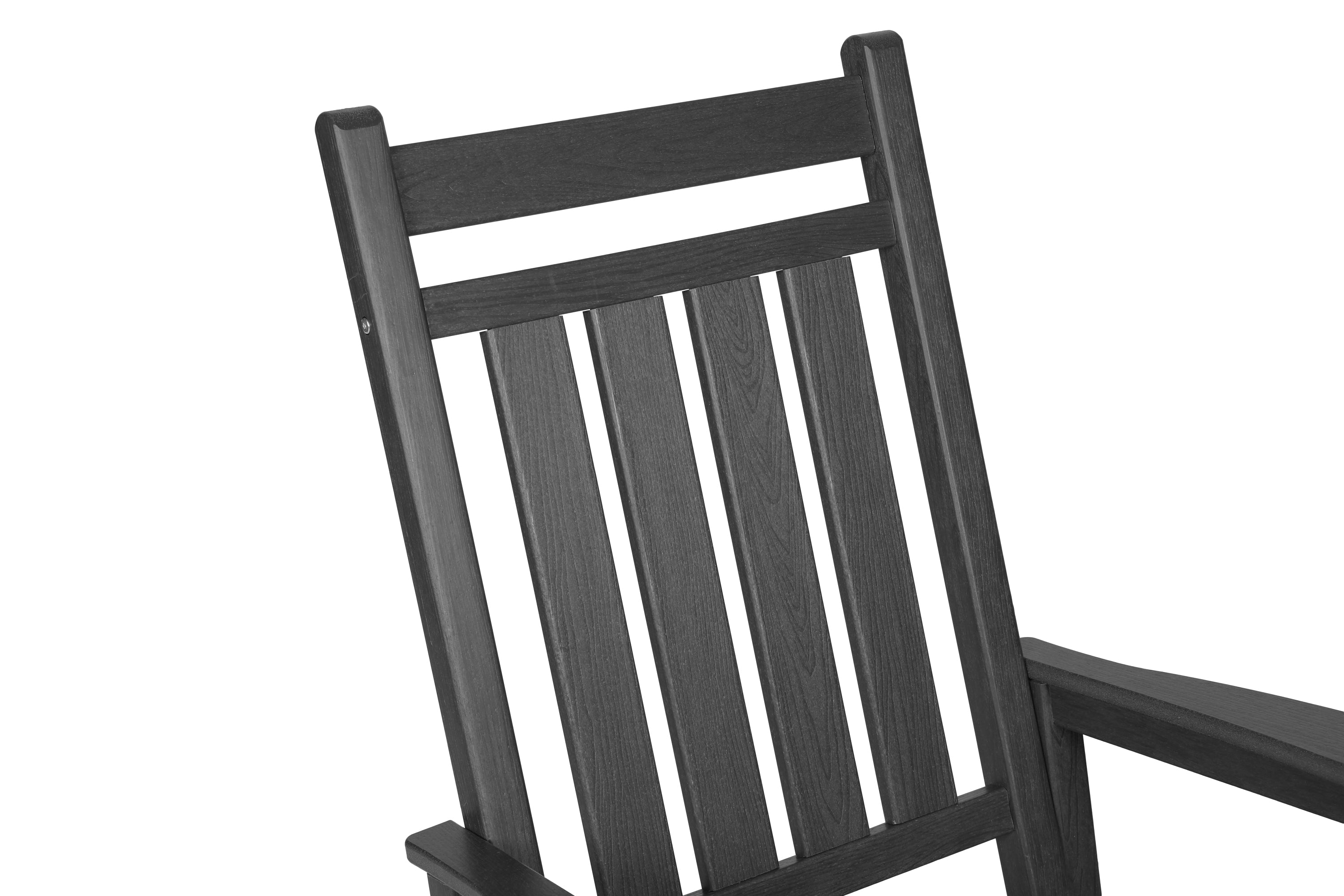 Outdoor Rocking Chair Set Plastic Gray 3 Piece with Side Table 380 LB