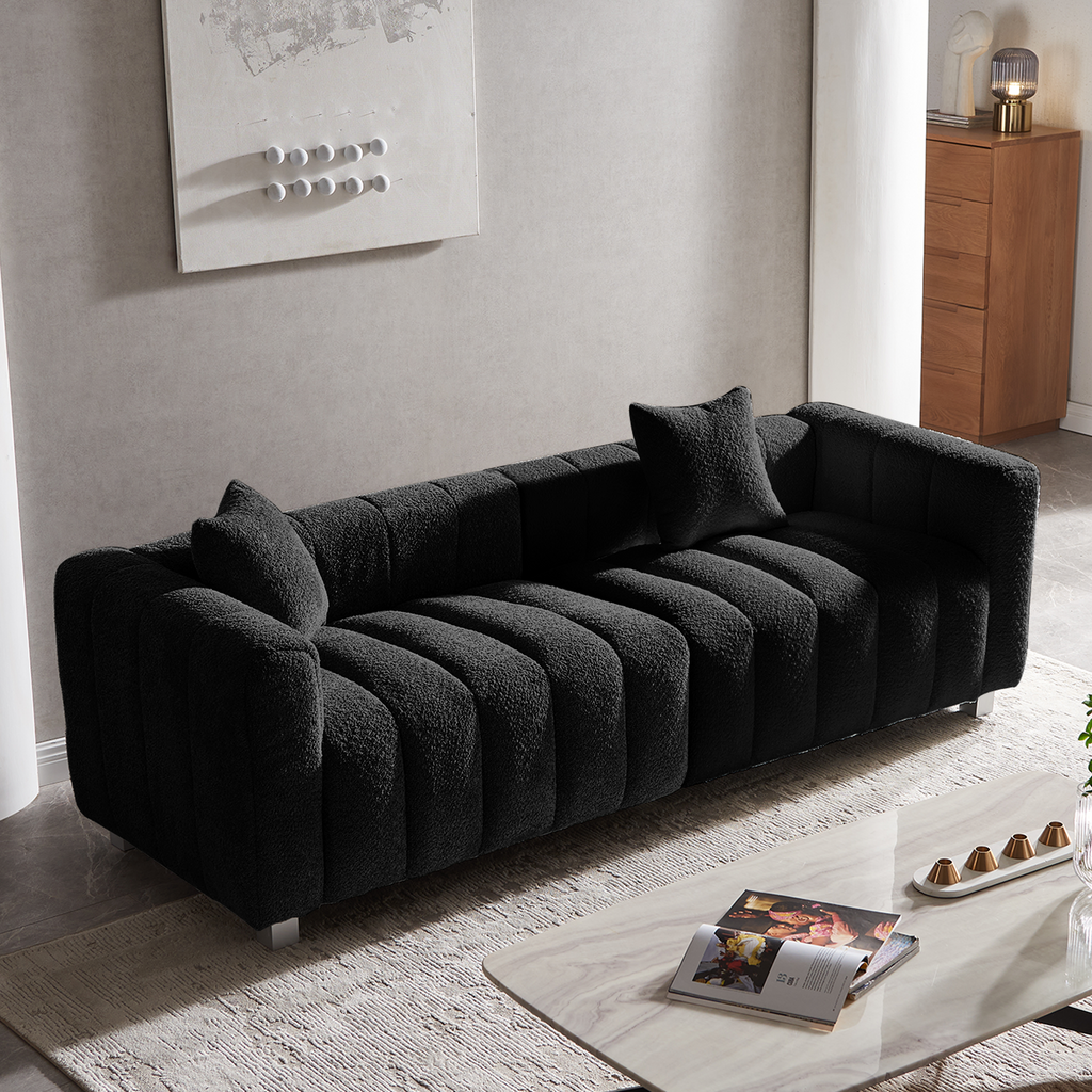 Sofa Bubble Velvet Modern 83 Inch with 2 Pillows