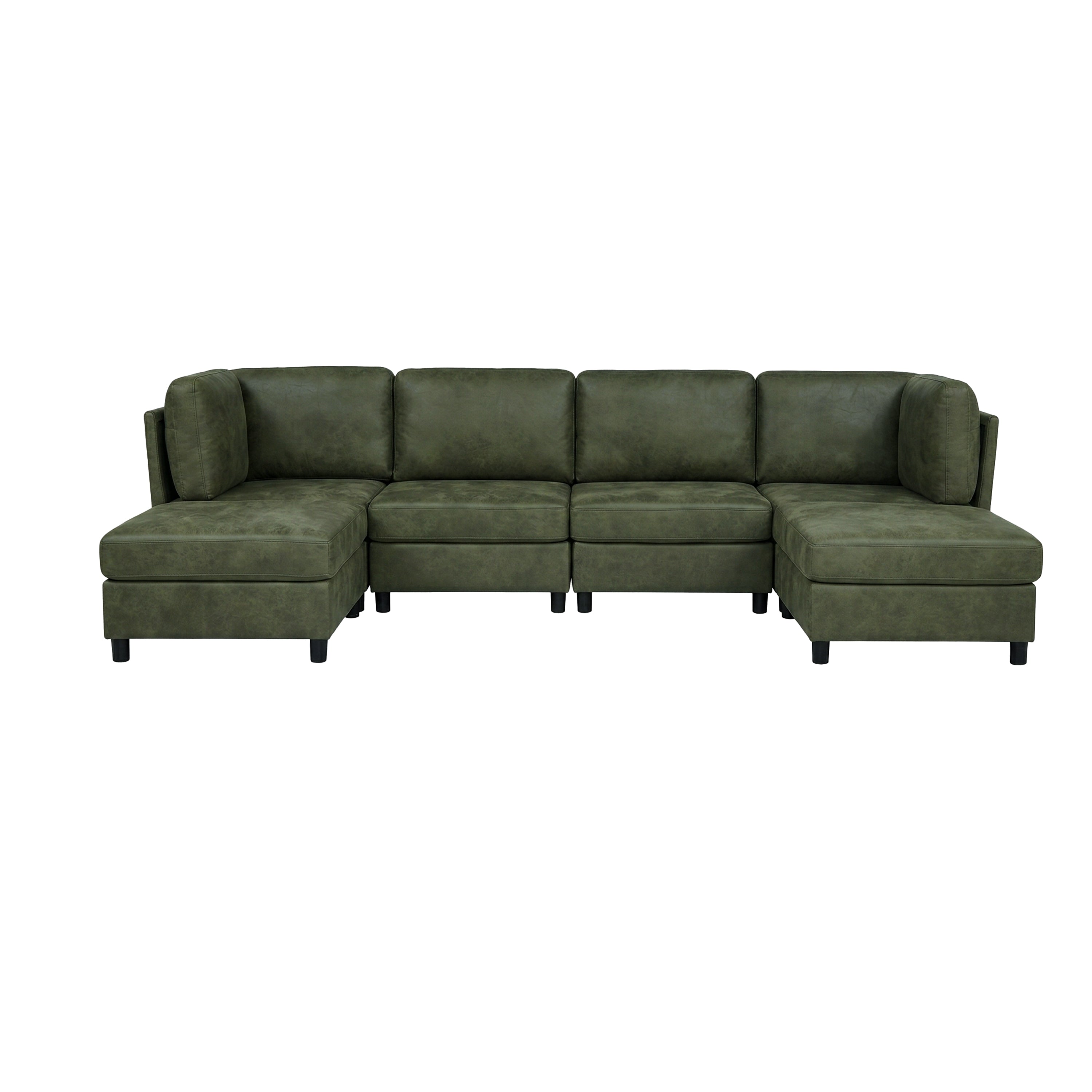 Sectional Sofa Modern Modular Faux Leather