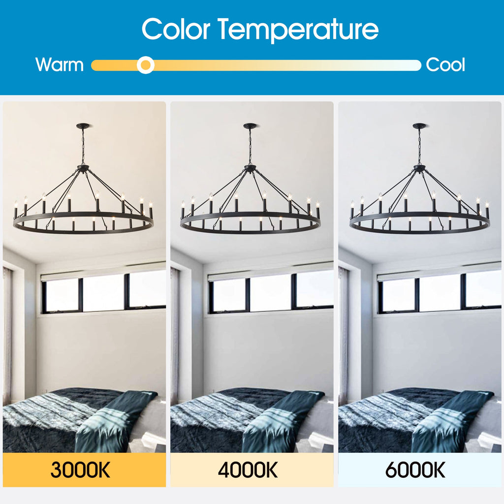 Chandelier Wagon Wheel Matte Black 18-Light 53.15 In E12