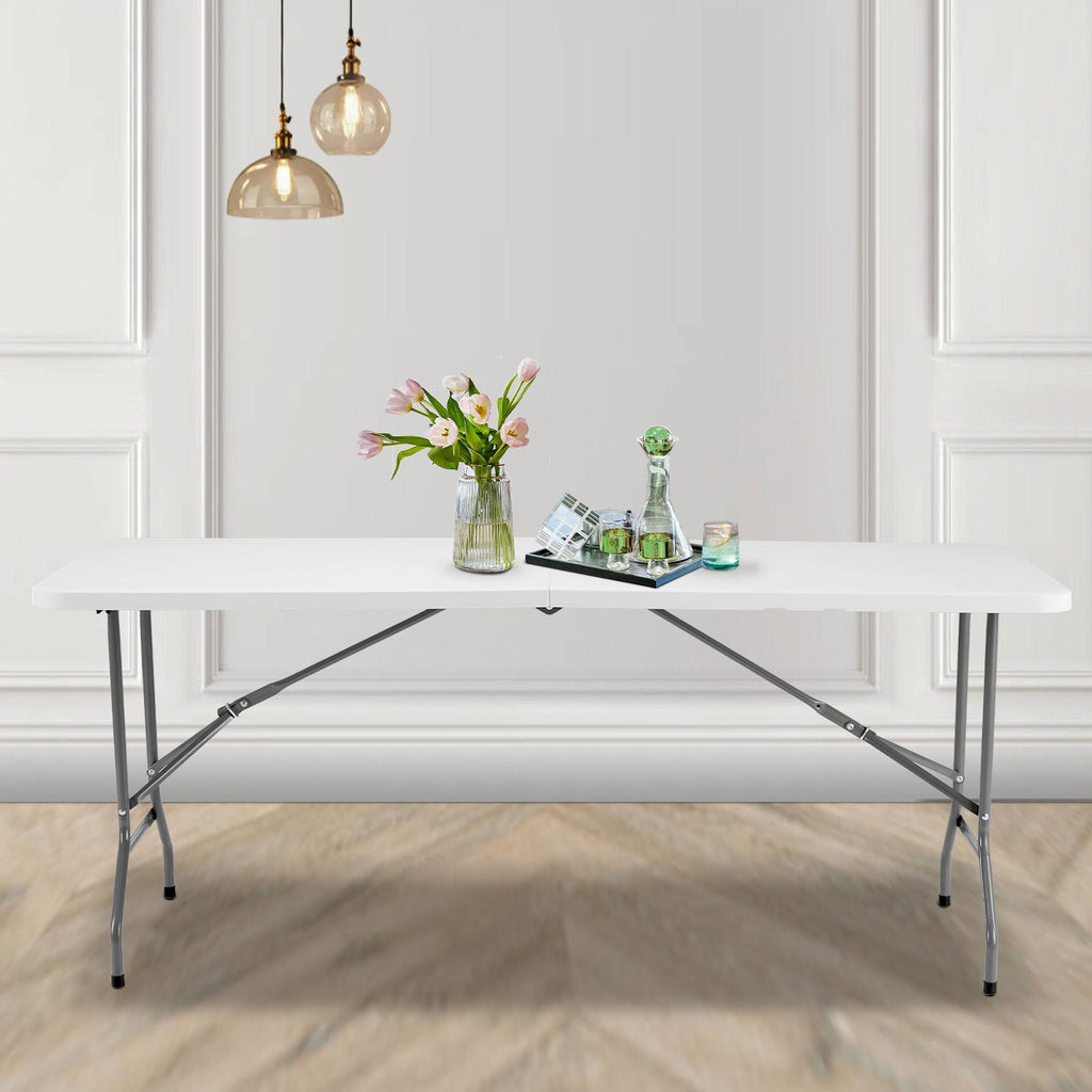 Folding Table Outdoor Indoor Heavy Duty Portable Table with Carrying Handle for Camping Picnic Party