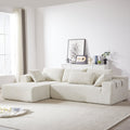 Modern Chenille Upholstered Sectional Sofa Couch Set,Modular 108' L Shaped Sectional Living Room Sofa Set With 6 Pillows,Free Combination Sofa Couch for Living Room,Bedroom(Left Chaise)