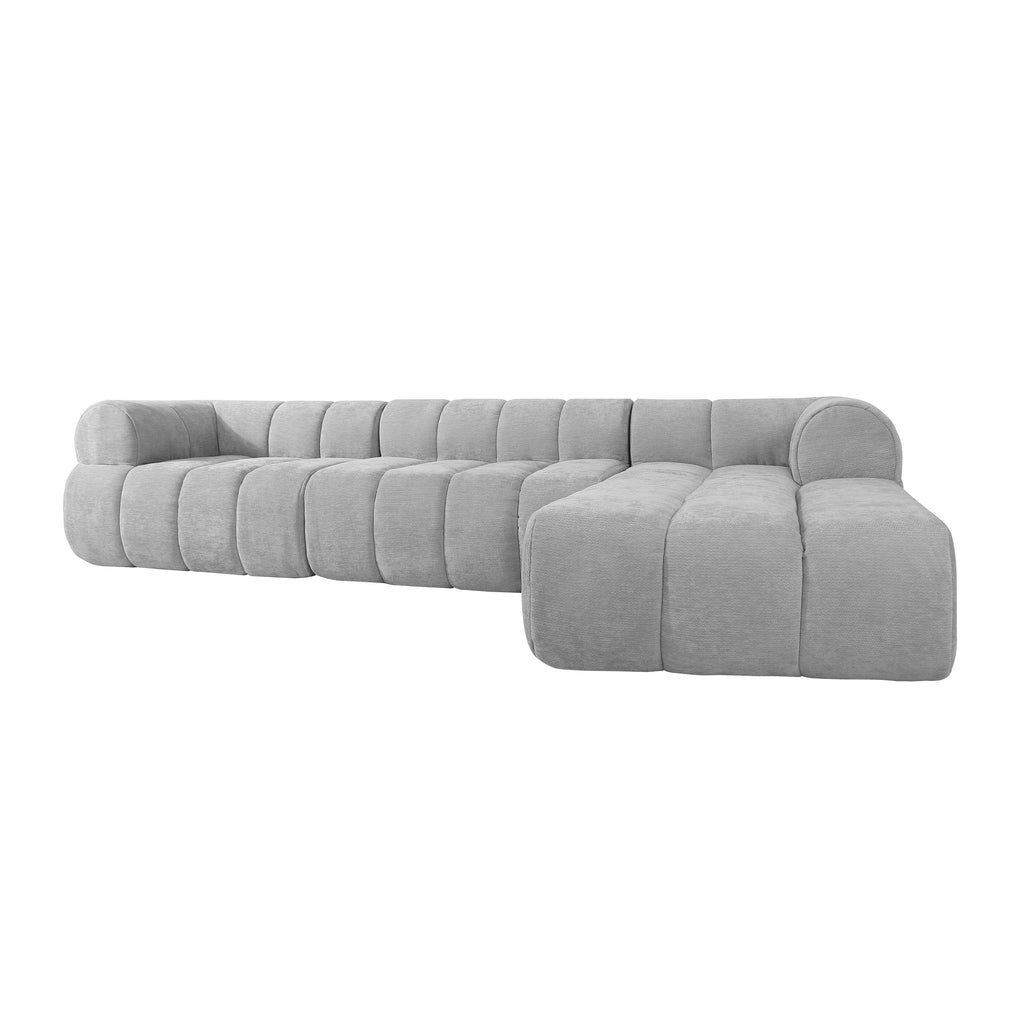 Sectional Sofa l Shaped Modern with Chaise Right Hand Facing 2 Piece Set