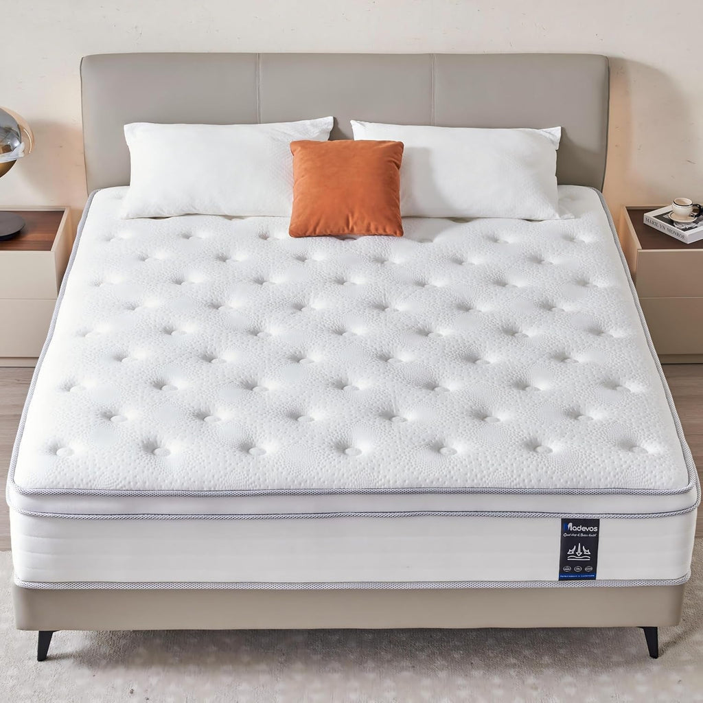 Queen Twelve Inch Hybrid Memory Foam Mattress Boxed Premium